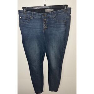 Torrid Bombshell Skinny Jeans Dark Wash Button Fly Premium Stretch Women's 16R
